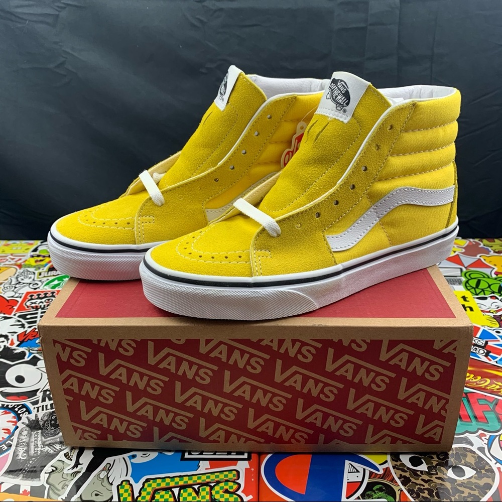 Vans SK8 HI Cyber Yellow Suede 6 Womens Sneakers